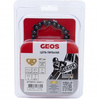 Цепь пильная GEOS 63LC 52 (14", 3/8" Low, 1.3мм, 52 хвостовика, долото) Цепь пильная GEOS 63LC 52 (14", 3/8" Low, 1.3мм, 52 хвостовика, долото)