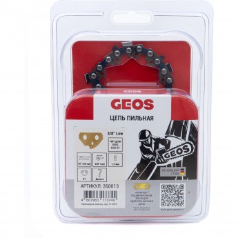 Цепь пильная GEOS 63LC 57 (16", 3/8" Low, 1.3мм, 57 хвостовиков, долото) Цепь пильная GEOS 63LC 57 (16", 3/8" Low, 1.3мм, 57 хвостовиков, долото)