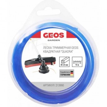 Леска триммерная GEOS квадратная QUADRA, 2.0мм, 15м, в блистере Леска триммерная GEOS квадратная QUADRA, 2.0мм, 15м, в блистере