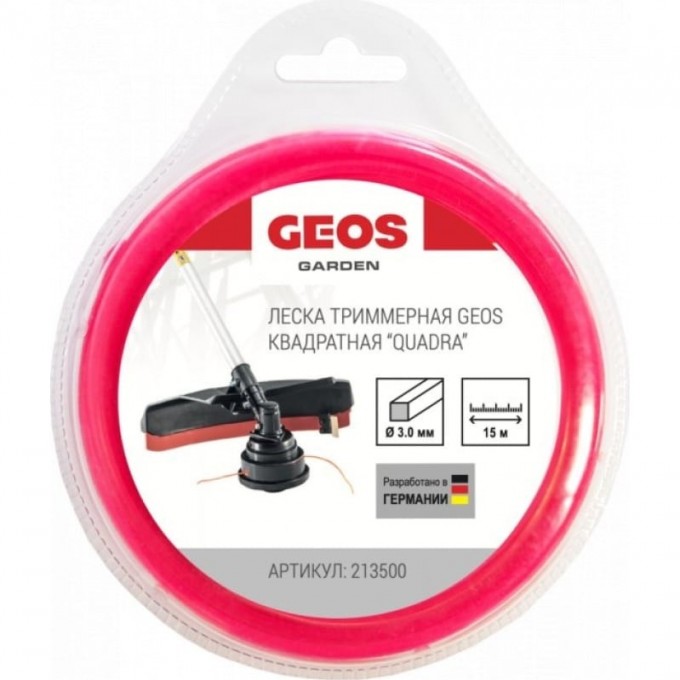 Леска триммерная GEOS квадратная QUADRA, 3.0мм, 15м, в блистере AK213500 Леска триммерная GEOS квадратная QUADRA, 3.0мм, 15м, в блистере AK213500