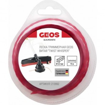 Леска триммерная GEOS витая TWIST WHISPER, 2.4мм, 15м, в блистере Леска триммерная GEOS витая TWIST WHISPER, 2.4мм, 15м, в блистере