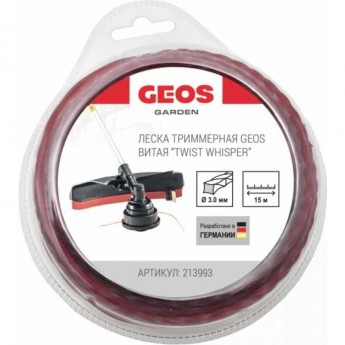 Леска триммерная GEOS витая TWIST WHISPER, 3.0мм, 15м, в блистере